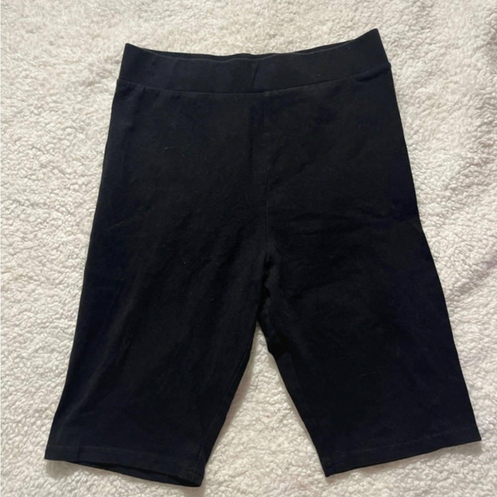 H&M Black Bike Shorts High-Waisted Stretch
